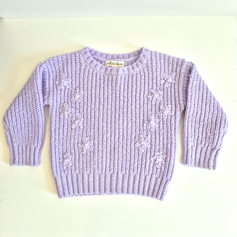 Margaux & Lexi Lavender Pastel Purple Knit Sweater